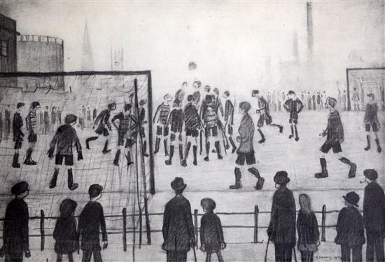 § Laurence Stephen Lowry (1887-1976) The Football Match 10.5 x 14.5in.